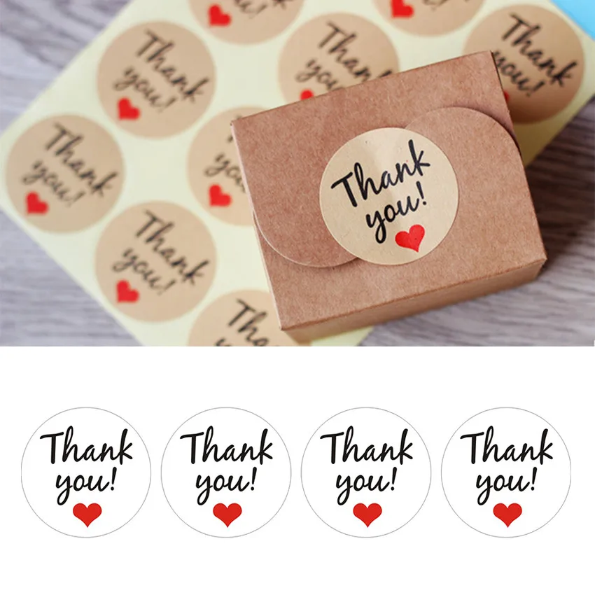 120 шт ручной работы wtih Красное сердце с надписью Love Thank you круглый Скрапбукинг