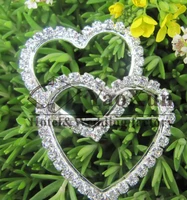 heart shape removable diamond buckle used for chair sash table runner and other wedding decoration