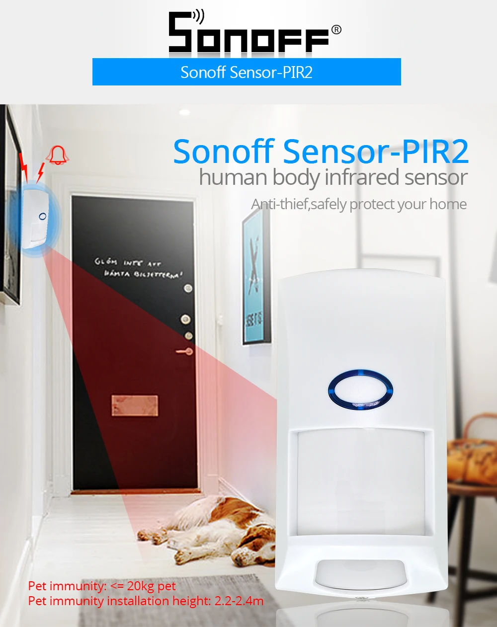 SONOFF PIR2 RF PIR датчик движения детектор 433 МГц Wifi беспроводной удаленный вход сигнализация Система безопасности Противоугонная умный дом Alexa