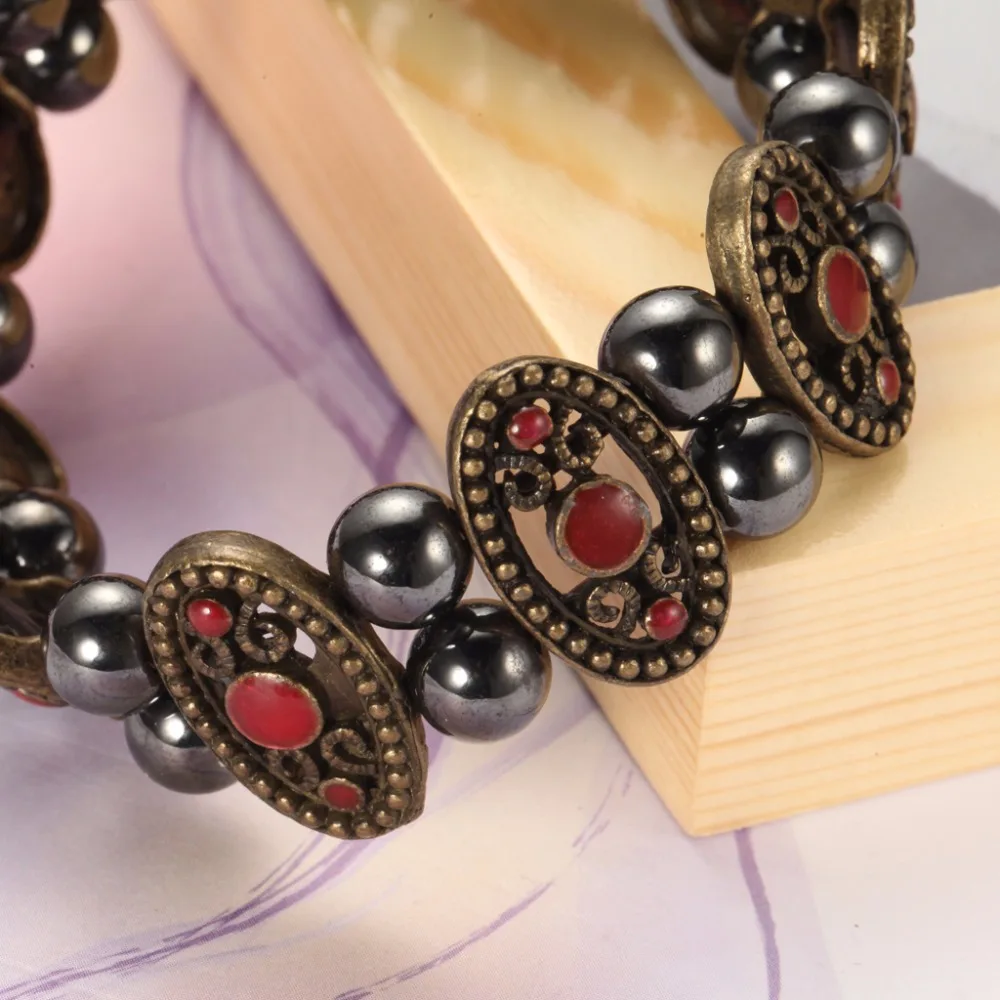 2019 винтажные женские и мужские гематитовые браслеты модные здоровья ювелирные