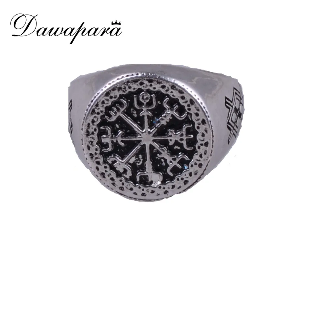 Кольцо Dawapara vegvisir Mammen стиль Рунический компас мужской черный античный