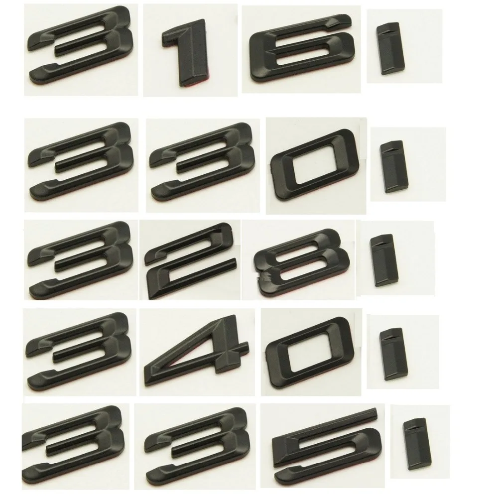 

Matte Black ABS Number Letters Word Car Trunk Badge Emblems for BMW 3 Series 316i 318i 320i 325i 328i 330i 335i 340i 345i