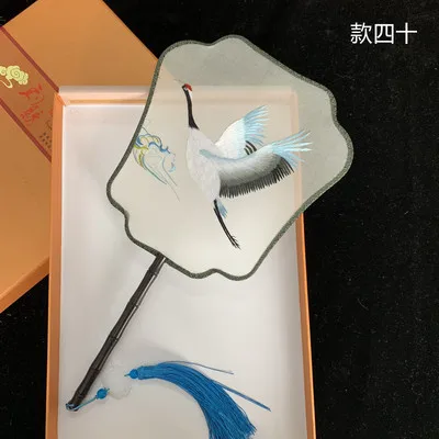 Продажа Продвижение ручной работы тутового шелка готовая Сучжоу веер с вышивкой