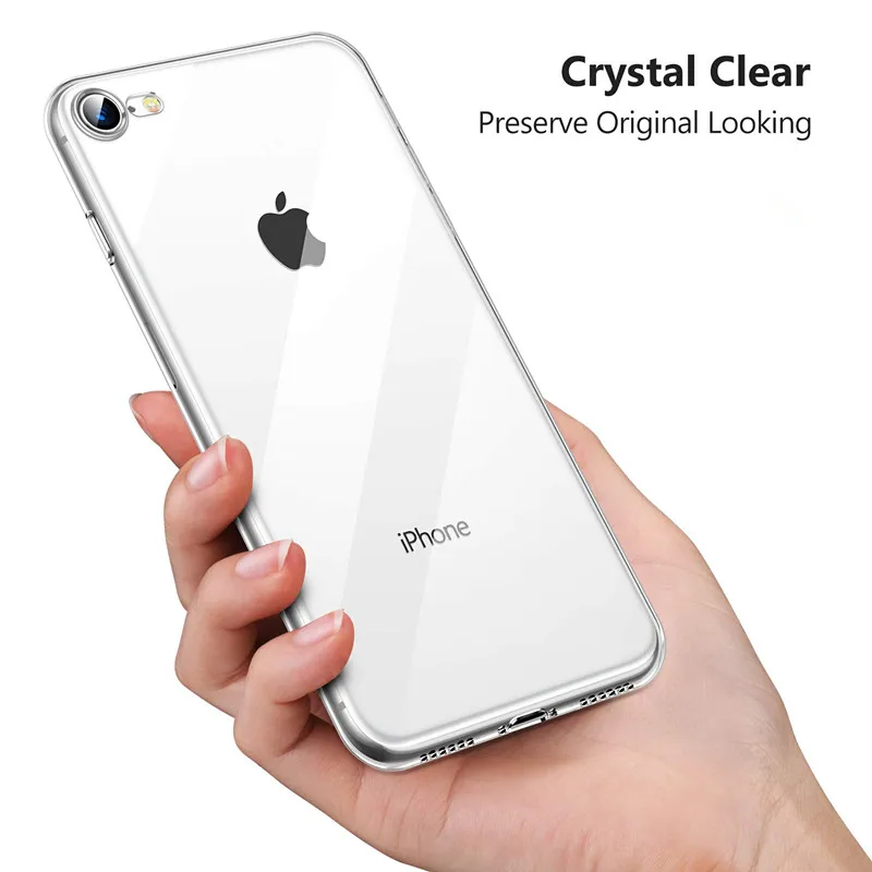 Кристально чистый чехол для iPhone 8 Мягкий ТПУ Прозрачный Ультра тонкий