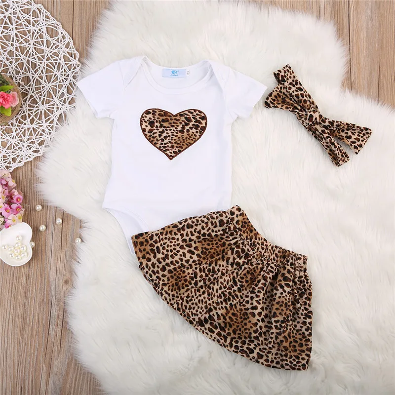 3 шт. боди с коротким рукавом и леопардовым принтом|3pcs newborn|newborn baby girlbaby girl |