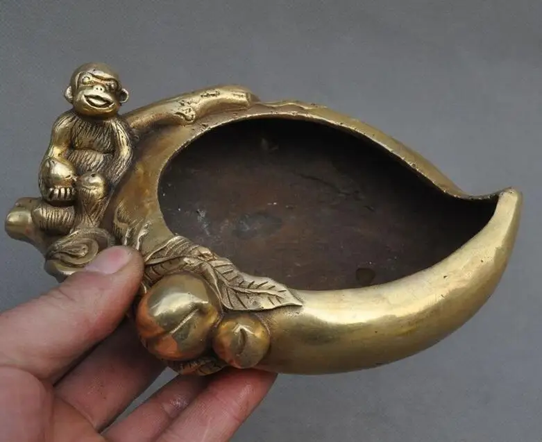 Отмеченные китайские медные персиковые обезьяны статуя удача инструмент для