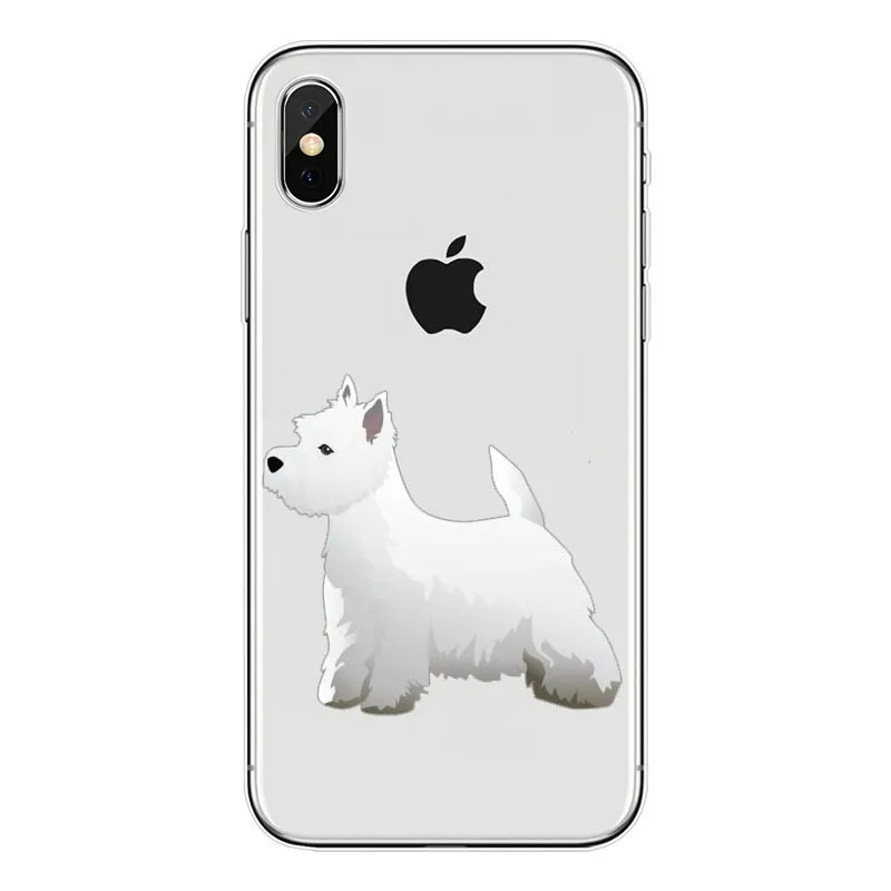 TPU Encantador dos desenhos animados cao wetie Magro caso de telefone de silicone Macio Para iPhone 5 6 7 8 Plus Mais X XR Xmax - Цвет: TPU