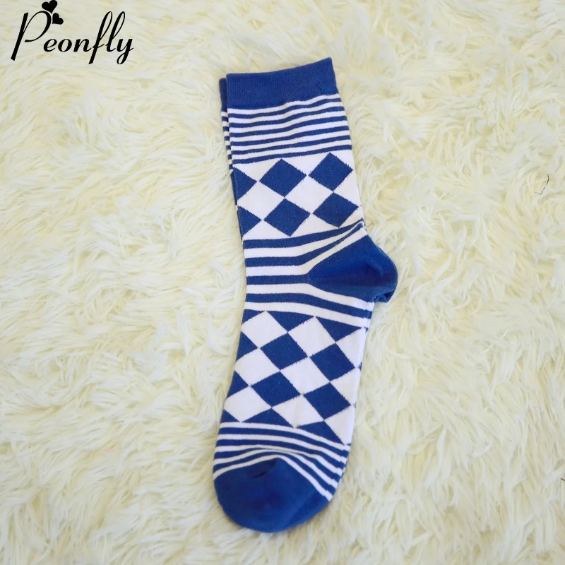 5 пар/лот Цвет s мужские носки в британском стиле клетку раздел для детей градиент
