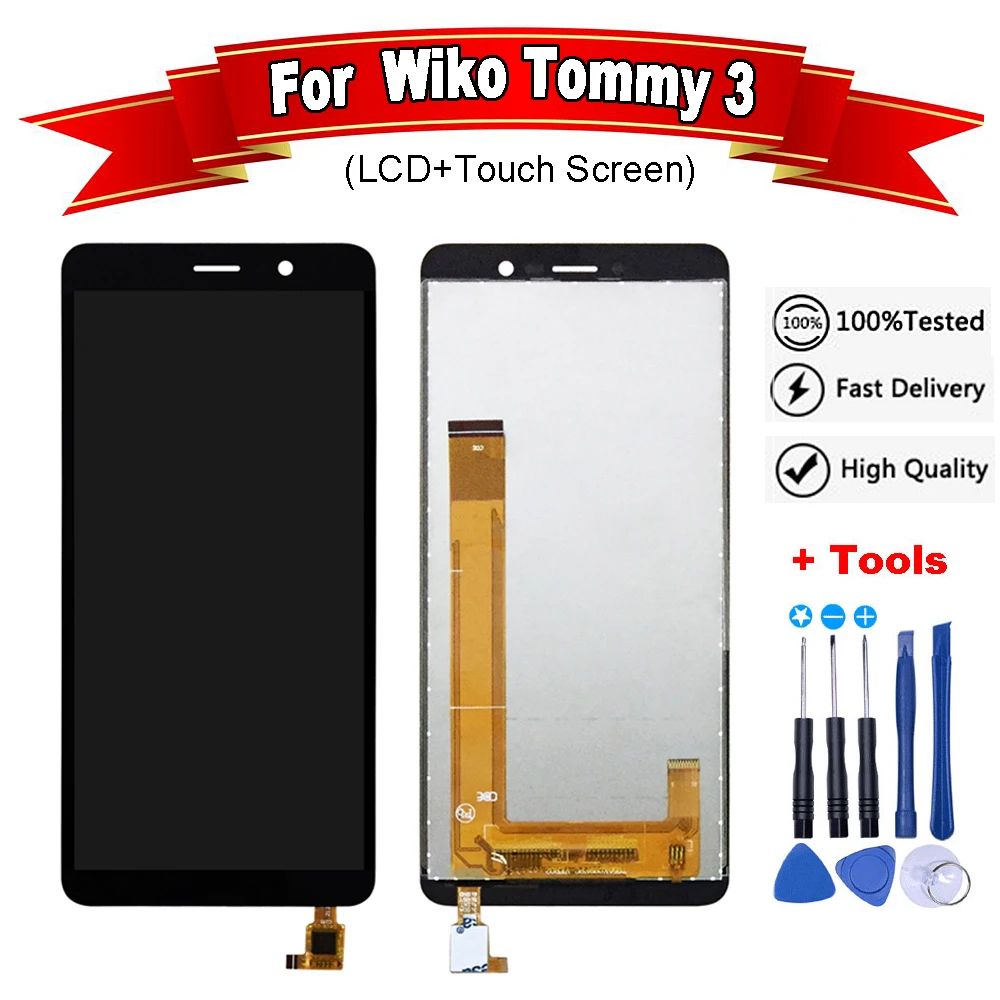 Черный для Wiko Tommy 3 ЖК-дисплей и телефон 5 45 дюйма аксессуары + Инструменты |
