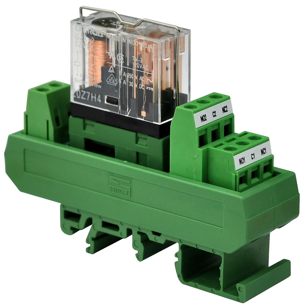 Электроника салон переменного тока/DC 12V тонкий DIN рейка крепление 5Amp DPDT Мощность