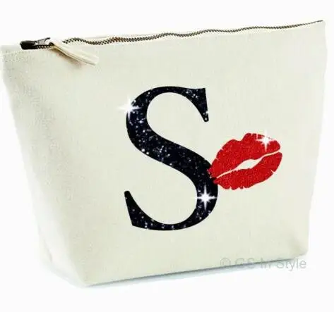 cutom lip GLITTER letter bridesmaid wedding Gift Make Up Cosmetic Bags Unique Gift for Bridal Party Christmas New year