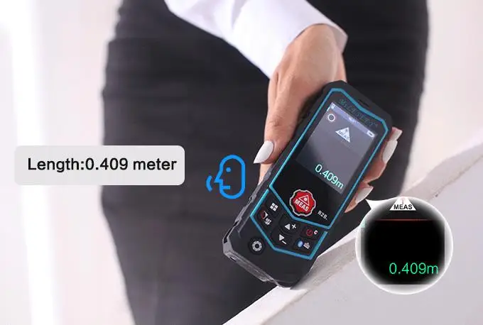 Mileseey 3 в 1 Bluetooth функция Лазерный Дальномер лента дальномера рулетка с колесом Лазерная линия рассчитать площадь