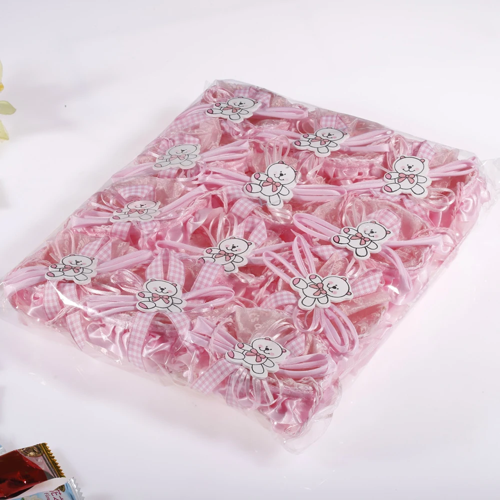 12 шт./упак. милый медведь Декор вытканная корзинка подарочные коробки с лентами