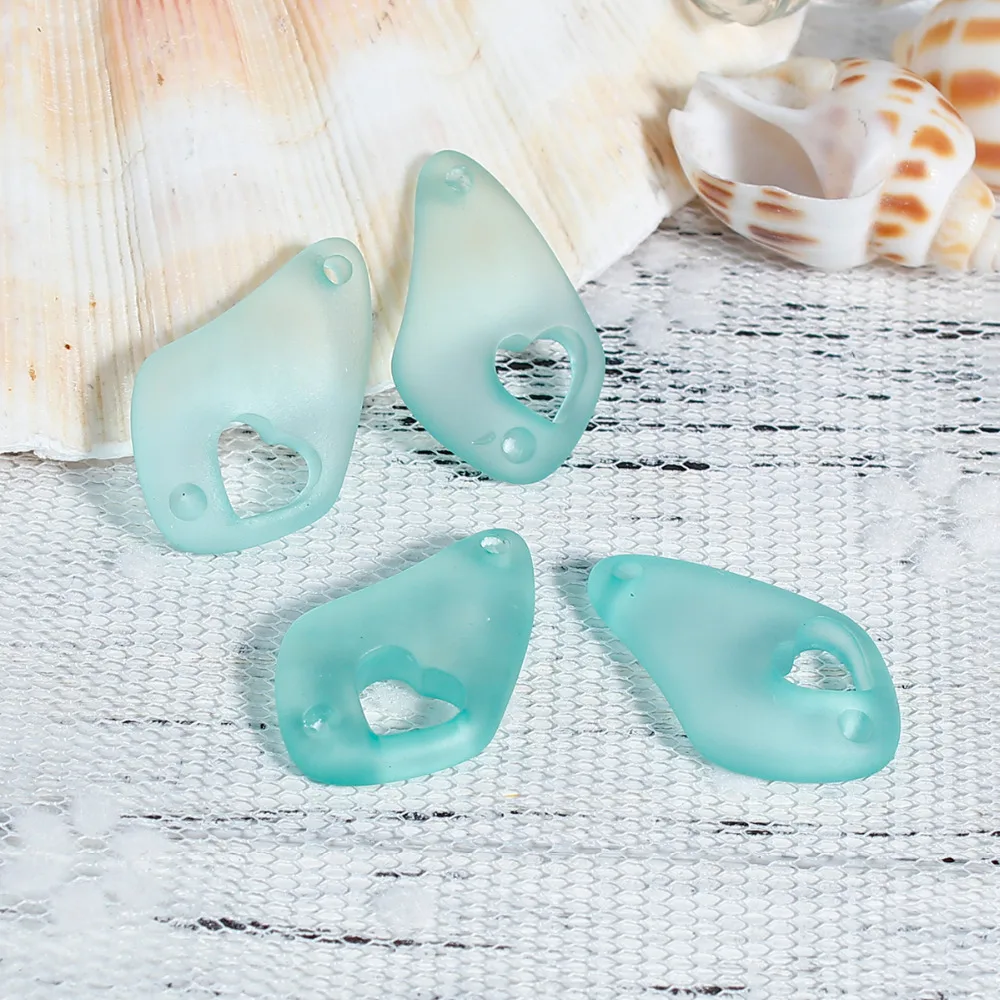 5 шт. подвески из смолы в виде сердца слона|drop pendant|sea glassresin charm pendant |