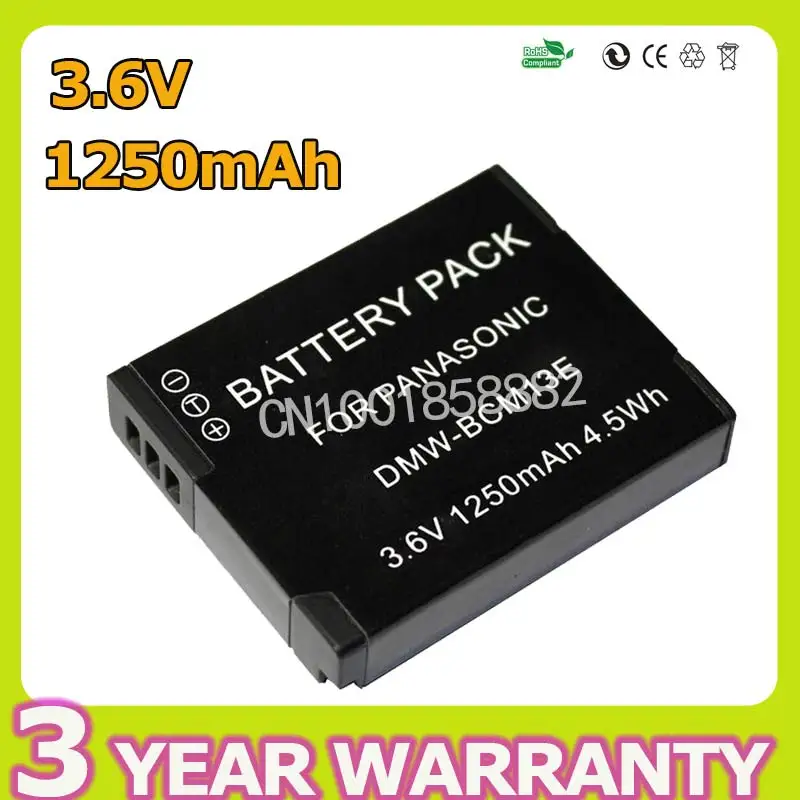 

1250 мАч DMW-BCM13 DMWBCM13 DMW-BCM13PP DMW-BCM13E Батарея цифровой камеры для Panasonic DMC-LZ40 DMC-TS5 DMC-TS6