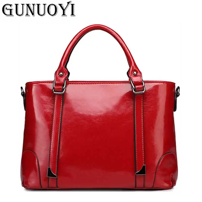 GUNUOYI Женщины Сумки Ретро Масло Воск Кожаная Сумка Вскользь Женщин Посыльного