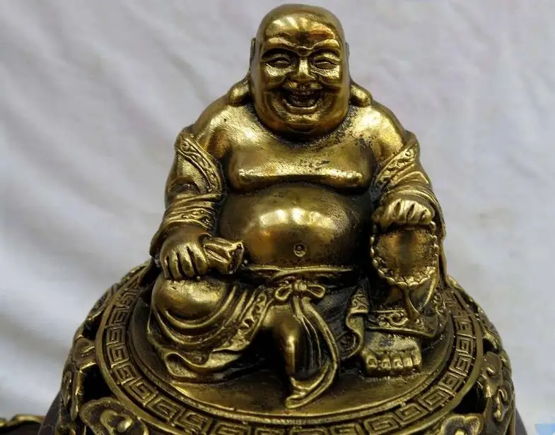 8&quot China bronze Cloisonne Eight Immortals Maitreya Buddha censer Incense burner | Дом и сад
