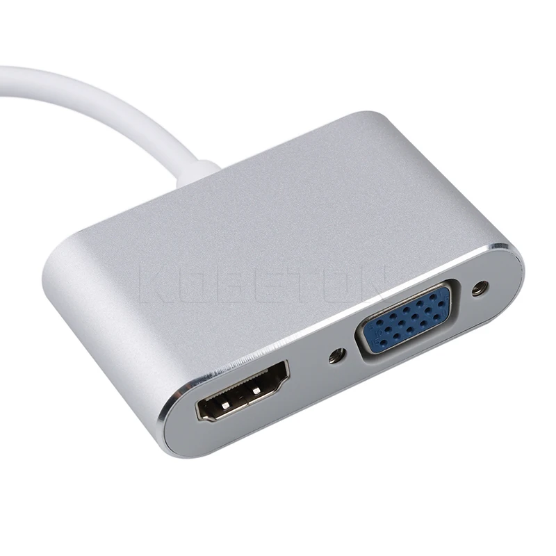 Кабель kebidu Type C-VGA переходник штырь-гнездо USB C адаптер 4K C-HDMI-совместимый конвертер