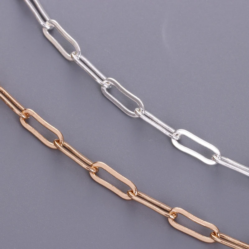 Золотая латунная задняя цепочка для изготовления ювелирных изделий оптом 2 м