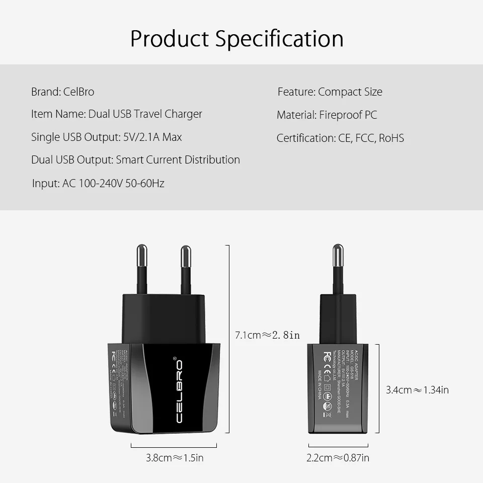 Mini Dual USB зарядное устройство 2 1 А маленькая дорожная настенная Зарядка адаптер