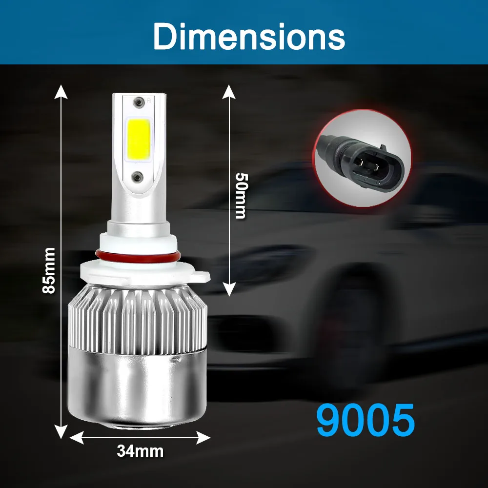 

PAMPSEE NEW Arrivals 2Pcs Car Lights Bulbs LED H4 H7 9003 HB2 H11 LED H1 H3 H8 H9 880 9005 9006 H13 9004 9007 Auto Headlights