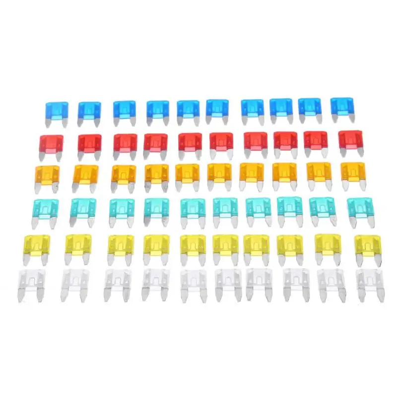 60pcs Auto Car Truck Mini Fuse Blade 5A 10A 15A 20A 25A 30A Mixed Set Kit
