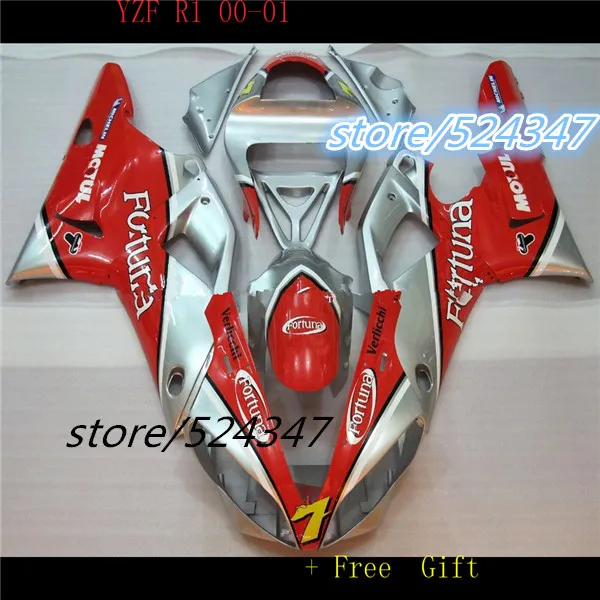 

Hey-For YZFR1 2000 2001 silver red 00-01 YZF1000 2000 2001 R1 YZF R1 00 01 YZF1000 Fairing Set Plastic for Yamaha-Hey