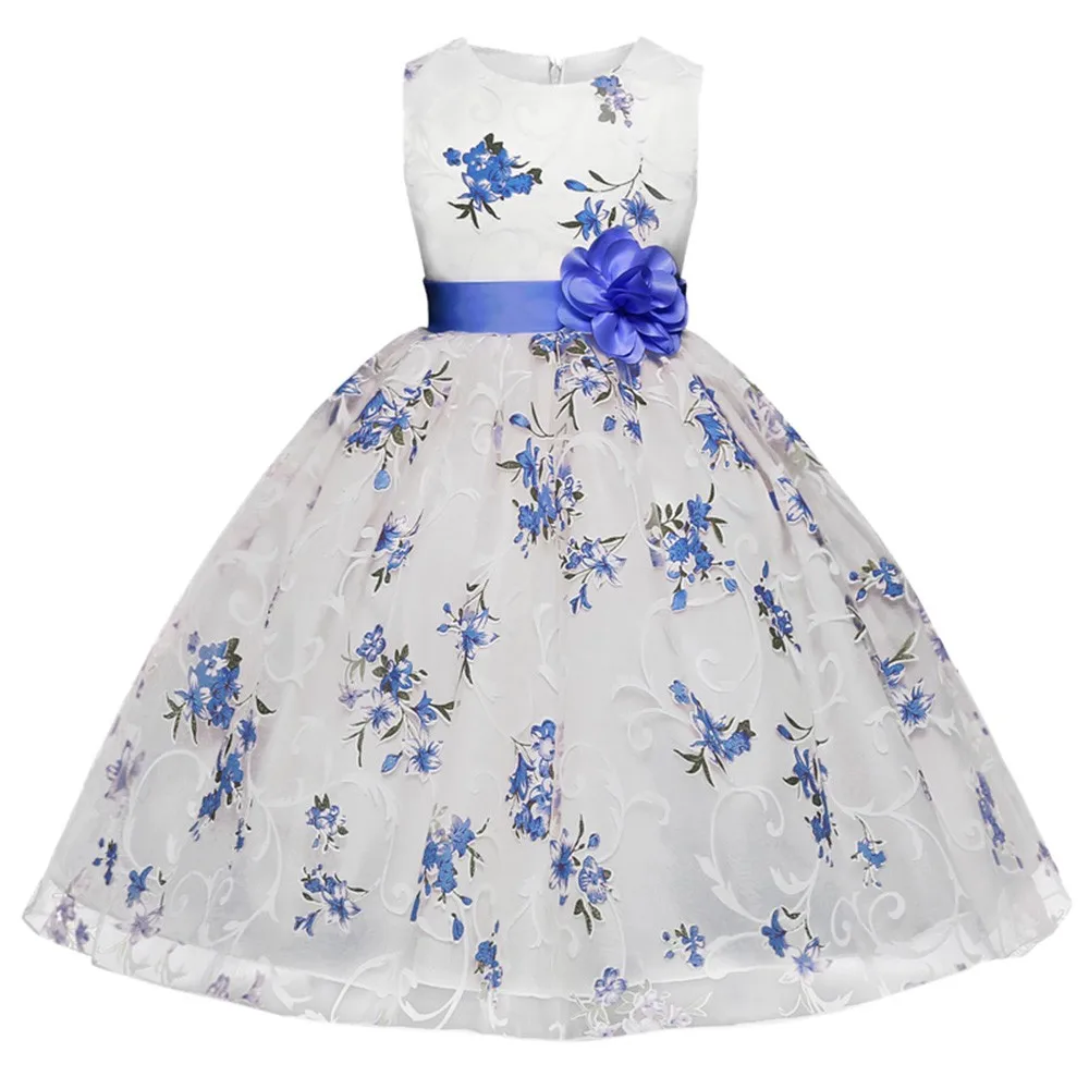 Childrens Kids teenagers Girls Dress Floral Princess Gown girls dresses for party and wedding Sleeveless Tutu | Детская одежда и