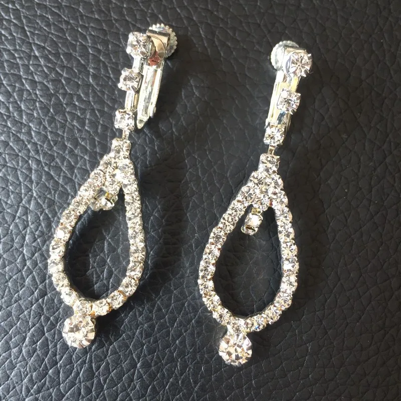 no pierced earrings bridal clip on without puncture wedding jwelry for women | Украшения и аксессуары