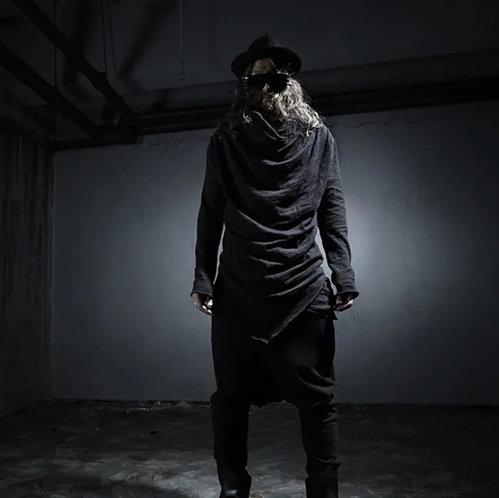 Новинка 2016 Модные осенние ночные костюмы футболка в стиле панк с асимметричным