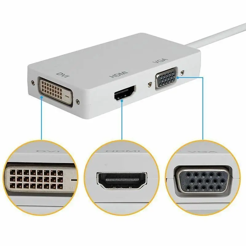 3 в 1 Mini displayport DP Thunderbolt-DVI адаптер HDMI VGA конвертер Кабель Для iMac Mac Pro Air Book |