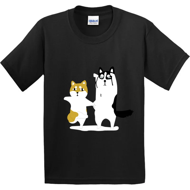 Детская забавная футболка shiba Inu Doge детская одежда с милой собачкой летняя