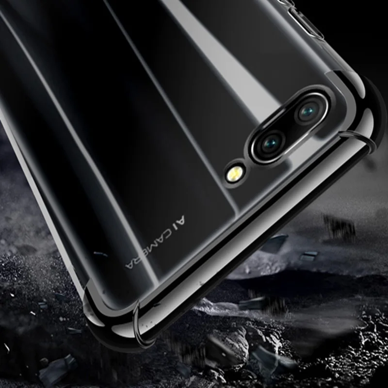 Мягкий чехол из ТПУ для Huawei Honor 10 Ультратонкий Прозрачный блестящий с покрытием
