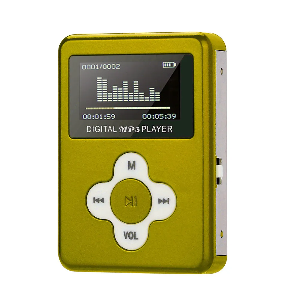USB мини MP3-плеер ЖК-экран Поддержка 32 ГБ Micro SD TF карта - Цвет: Зеленый
