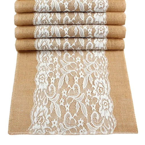 Lace Table Runner Ourwarm деревенский фон для свадебных фото дерево с подписью кольцо коробка настольная дорожка вечерние для гостей Бохо Свадебная вечеринка украшения - Цвет: Lace Table Runner