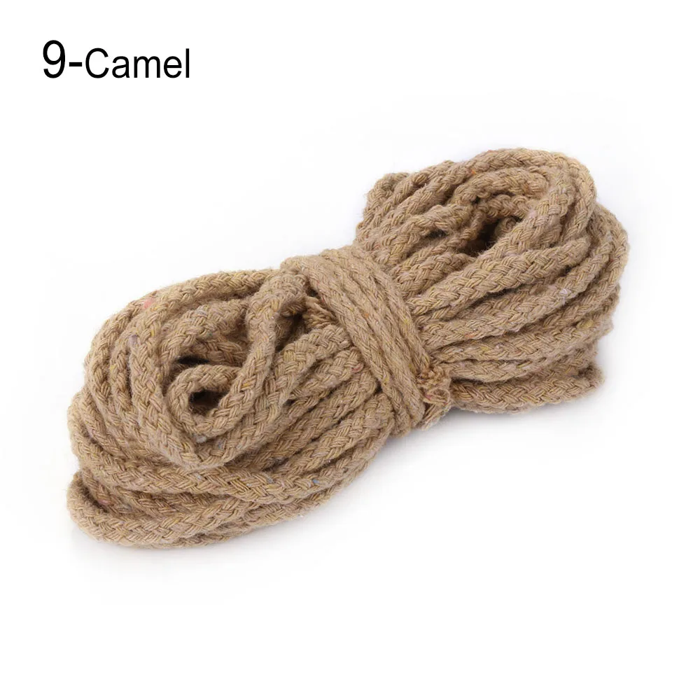 CAMEL 10 м/рулон хлопковой веревки, декоративный скрученный шнур для украшения ручной работы, шнурок для самостоятельного изготовления, шнурок, цветные нити - Цвет: CAMEL