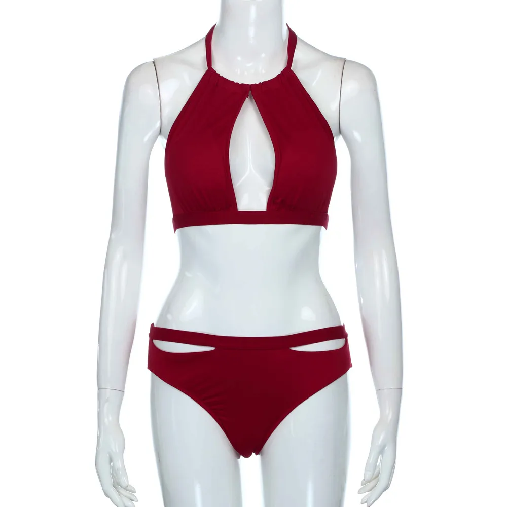 2019 сексуальный комплект бикини красная одежда для плавания женский купальник на