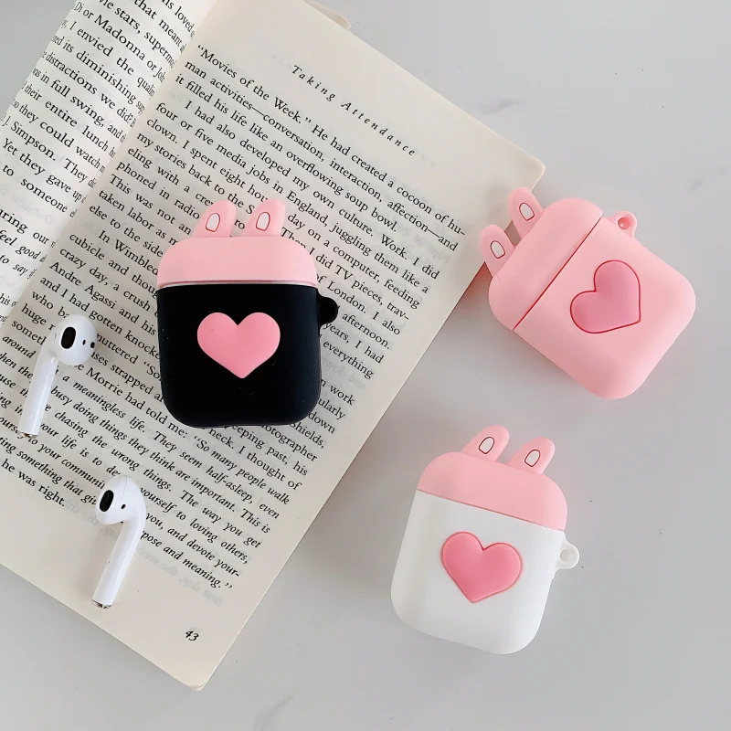 3D силиконовый наушник чехол для AirPods 2 милый чехол с изображением из мультфильма Lucky Cat защитный чехол для Apple Ipad Air стручки чехол для ремень коробка для кольца