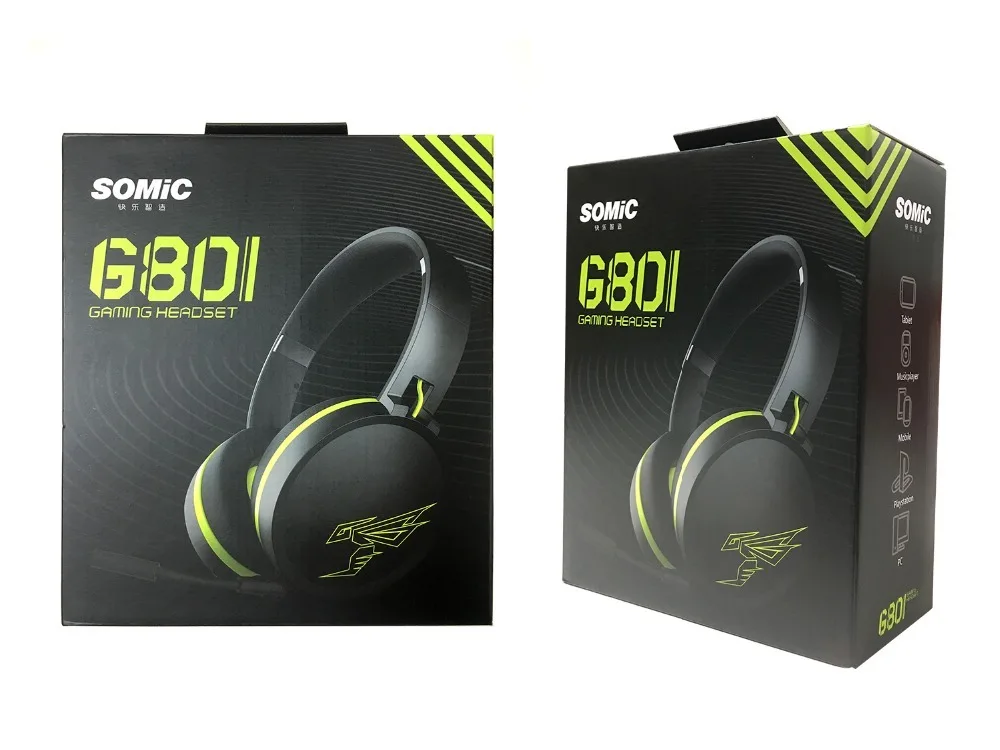 SOMIC G801 PS4 Игровые наушники Heaset для Xbox One Складные стерео наушники со съемным микрофоном 3,5 мм разъем для ноутбука телефона