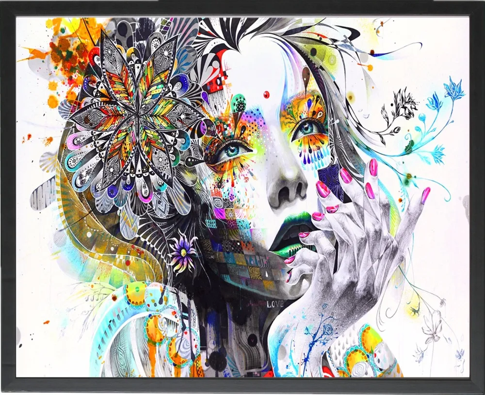 Цветок девушка Сахар Череп абстрактный художественный принт ткань постер