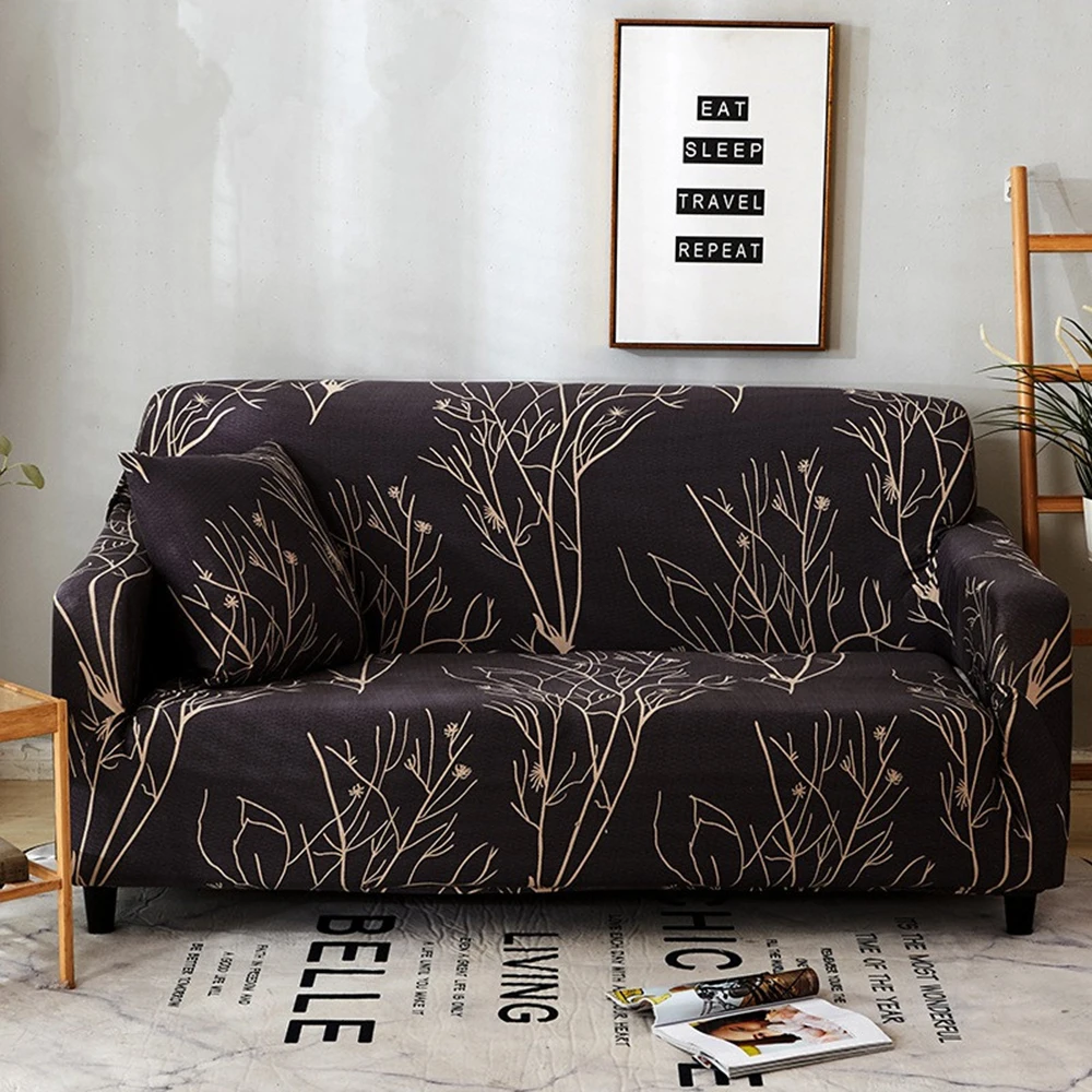 Чехол для дивана черного цвета Fundas De Sofa 2 Y 3 Plazas Slipcover чехол с веткой дерева кресла