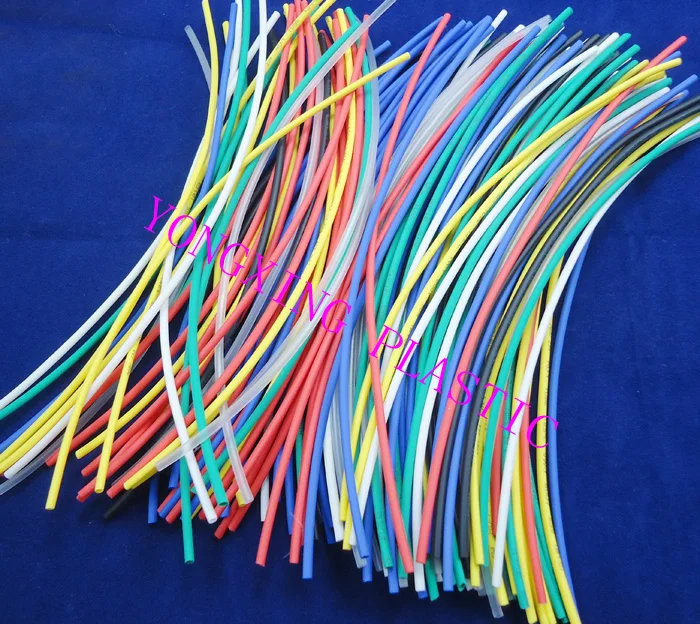 

140pcs 2.0mm PVC heat shrink tubing 2:1 7 color red yellow blue green black white transparent each 20pcs