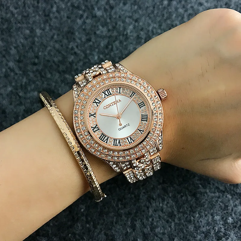 Женские кварцевые часы с кристаллами роскошные модные наручные 2019|reloj fashion|reloj