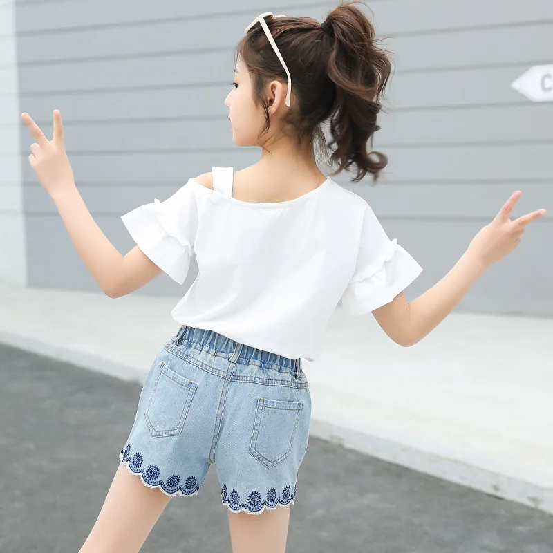 2019 Новый брендовый Модный комплект одежды для маленьких девочек из 2 предметов