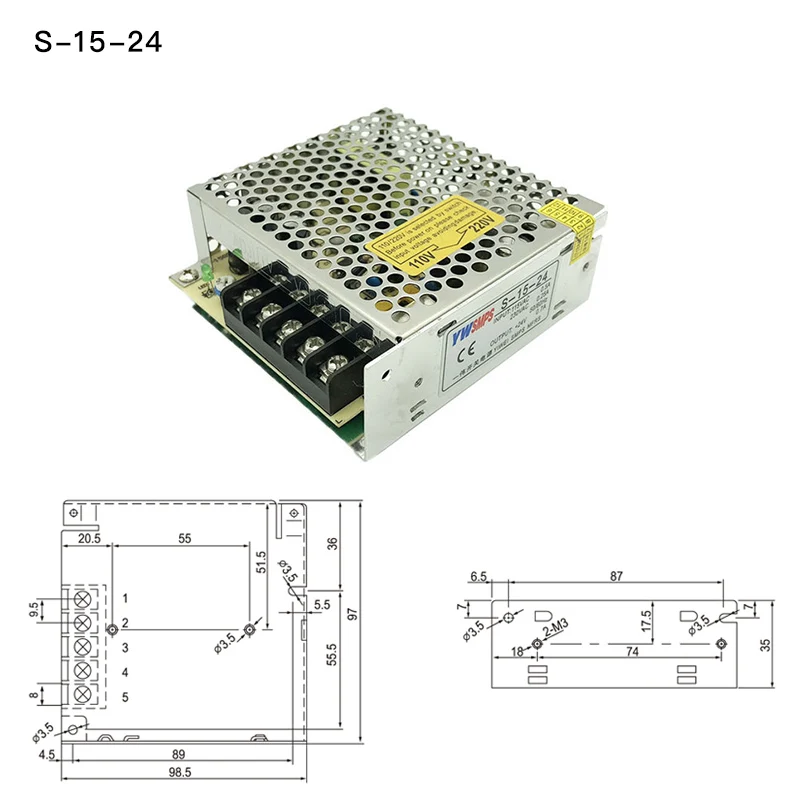 Импульсный источник питания DC5V 12 В 15 24 трансформатор переменного тока DC-DC