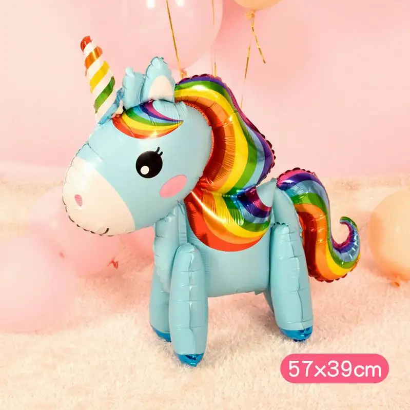 blue rainbow unicorn 1 шт. 100*97 см розовая маленькая лошадка фольгированные гелиевые шары воздушные шарики, детские игрушки на свадьбу, день рождения, вечерние принадлежности для декора животных - Цвет: blue rainbow unicorn