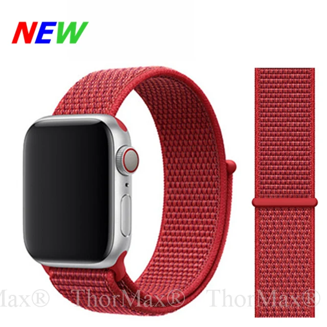 26-Red Нейлоновый ремешок для apple Watch band 5 4 3 iWatch band 42 мм 44 мм 40 мм apple wacth 4 3 2 аксессуары для браслетов Sport Loop correa - Цвет ремешка: 26-Red