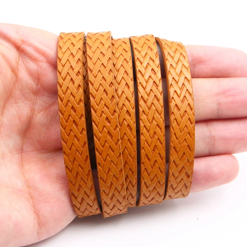 Light Brown XCHARMS 10 мм плоский шнур из искусственной кожи плетеная веревка Diy Ювелирные изделия фурнитура аксессуары модные материалы для изготовления ювелирных изделий для браслетов - Цвет: Light Brown