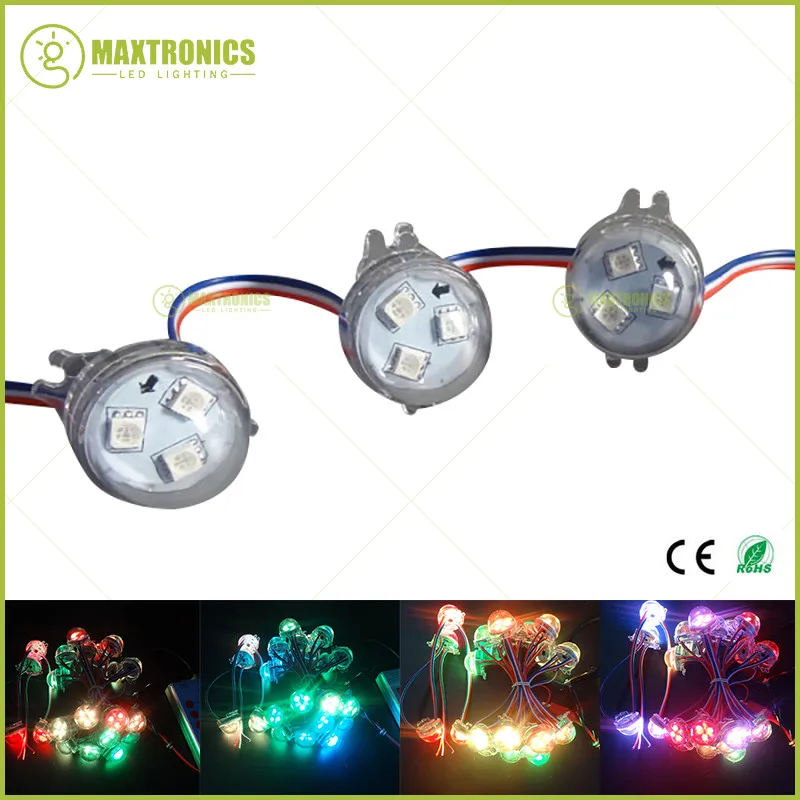 Wholesale price 200pcs WS2811 IC 3leds addressable rgb pixel led module transparent cover DC12V 30mm diameter | Лампы и освещение