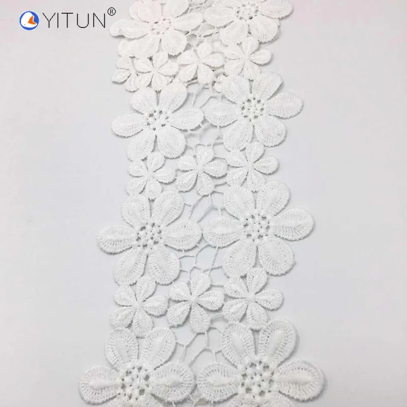YITUN, сделай сам, Водорастворимая Вышивка, кружева, белые молочные шелковые цветы, кружевное платье, аксессуары для одежды